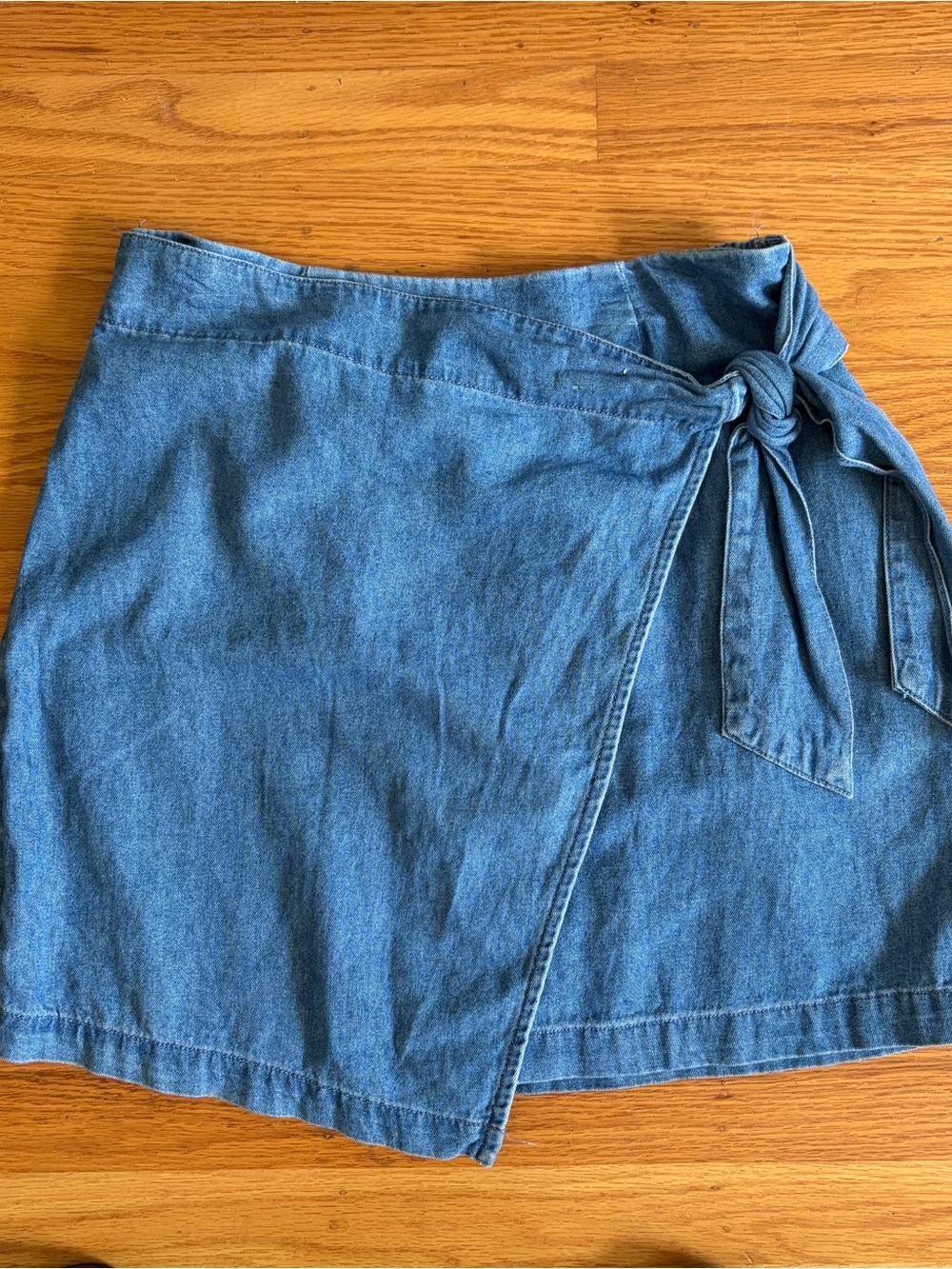 AW faux denim mini skirt